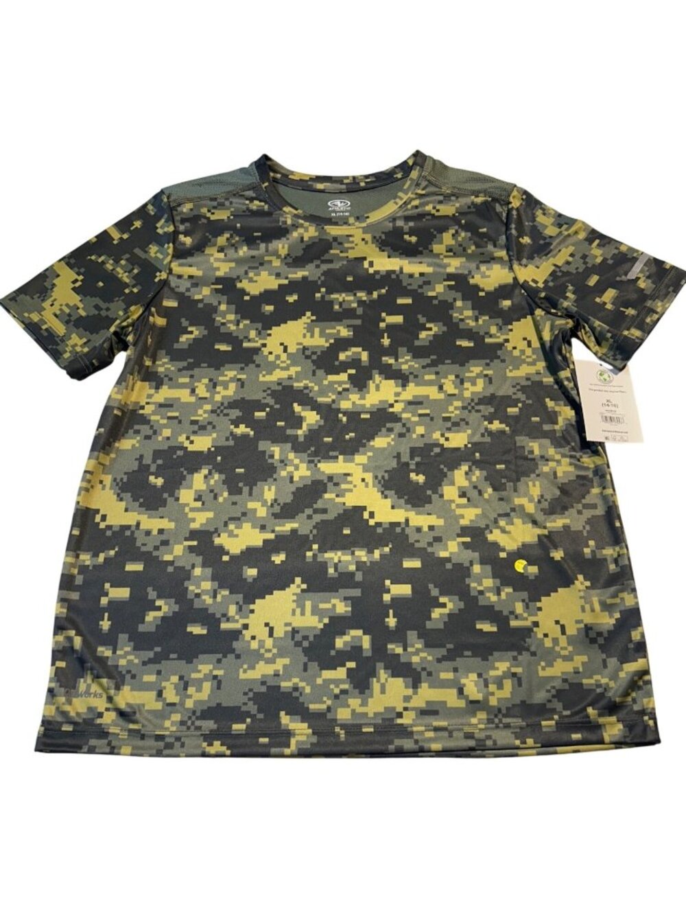 Athletic Works Boys Camouflage Performance T-Shirt XL 14-16 Recycled Polyester